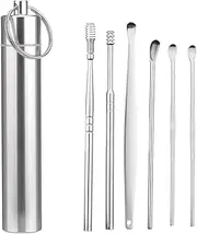 Ear Picking Tool 6pcs Set Stainless Steel Ear Pickers Remover Curette Ear Pick Cleaner Spoon Cleaning Tools Spiral Earpick