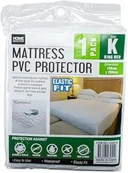 Bed Mattress King PVC Protector Cover Waterproof Fitted with Elastic 195x200cm