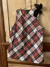J Crew tartan tank blouse bow size 4