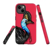 For Apple iPhone 13 Case, Armour Back Cover, Cassowary Portrait