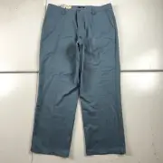 DOCKERS Chino Pants Mens 38 Blue Relaxed Fit Flat Front No Wrinkles