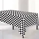 Black and White Checkered DisposableTablecloth Birthday Party