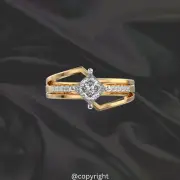 1.00 Ct Round Cut F/VS1 Lab Grown Diamond Engagement Ring In 14K Yellow Gold