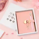 HEART LOCK DIARY WITH LOCK KEY DIAMOND PEN 144 張優雅秘密筆記本 PU 封