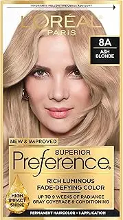 L'Oreal Paris Superior Preference Fade-Defying Color + Shine System, 8A Ash Blonde (Packaging May Vary)
