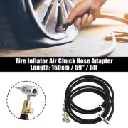 2pcs 59" Lock Air Chuck Hose for Standard Tire Valve Thread with Air Release