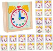 WOONEKY Educational Telling Clock Fun Math Clock for Learning Silent Analog Design for Classroom Home Decorative