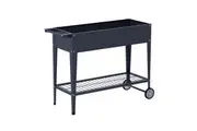 Green Fingers Garden Bed Elevated Planter Box Grey with Wheels