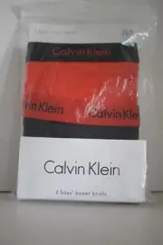 CALVIN KLEIN Boy's 2 Pack Cotton Boxer Briefs size S (6-7) New