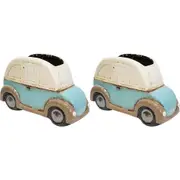 2x LVD Ceramic Planter Mini Moke Decorative Flower Pot Home Table Decor 22x14cm