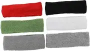 [Mipcase] 6pcs Elastic Sports Headbands for Men and Women Sweat-Absorbent Suitable for Running Fitness Gym and Outdoor Activities Multi-Color