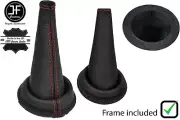 RED DOUBLE STITCH LEATHER GEAR BOOT+PLASTIC FRAME FOR PORSCHE 914 1969-1976