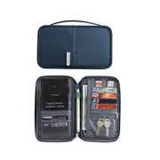Multifunctional Travel Passport Bag Family Passport Organizer Holder Bag -Navy