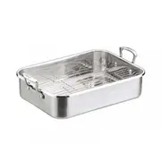 Scanpan Stainless Steel 48x31cm Roaster w/ Rack Rectangle Oven Bakeware Silver