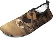 [BTCOWZRV] Water Shoes for Women Men Western Music Water Sports Shoes Slip-on Breathable Lightweight Athletic Aqua Sock