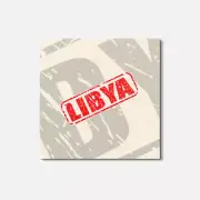Libya Grunge 4'' X 4'' Square Wooden Coaster