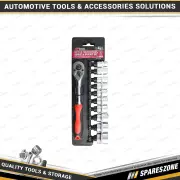 11 Pcs of PK Tool 3/8 Inch Drive 200mm Hetok Socket & Ratchet Set - Socket Lock