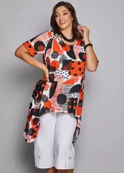 [TS] Taking Shape Spritz Linen Bamboo Tunic Size 12 in Print - Plus Size Women's Clothing Print