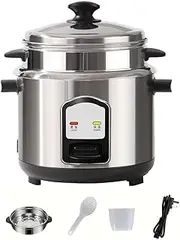 Electric rice cooker, multifunctional stainless steel rice cooker for cooking/steaming/stewing/cake making, dormitory studio kitchen, household mini rice cooker (6L)