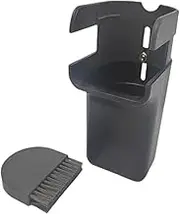 Generic Desktop Mini Desk Trash Can Desktop Garbage Basket 2 in 1 Broom Lid Mini Wastebasket Waste Bin for Dressing Table Restaurant