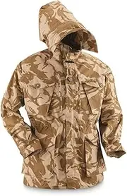 British Army Mens Military Jacket Original Hooded Desert Camouflage Military Surplus Gear Windproof & Breathable