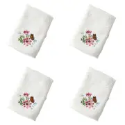 4x Pilbeam Living Cotton Jardin Face Washer Hand Towel Bathroom Decor White/Pink