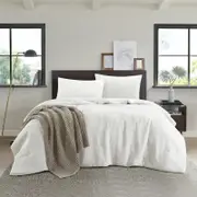 Odyssey Living Haleiwa Textured White Quilt Cover Set