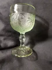 Set Of 6 Chantilly Green Sandwich Wine Gobblet Glasses