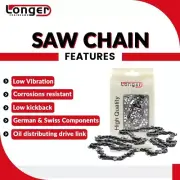 TUNGSTEN CHAINSAW CHAIN 325 058 76 DL for Baumr-Ag SX52 SX62 SX66 52 62 66cc 20"