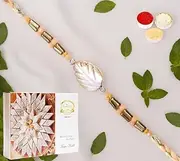 Ghasitaram Gifts Rakhi for Brother Rakhis Online - RM-628 Premium Rakhi with 400 GMS of Kaju katli