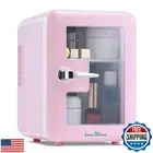 Iceblue Skincare Fridge with Viewing Window, 4L/6Can Makeup Mini Fridge for B