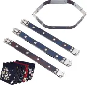 4Pcs Spring Clip Flex Frame 5.8X3.3" Hexagon Kiss Clasp Lock Hinged Purse Frame