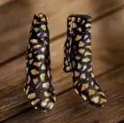 Saint Laurent Loulou Black Gold and Silver Metallic Ankle Boots 7 (37)