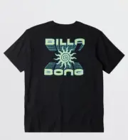 Mens Billabong T-Shirt Large L Short Sleeve Shirt Fractal Black Gr NEW S/S Surf
