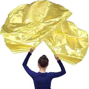 2 PCS Semicircle Worship Flags, 53.5 Inches Praise Dance Flags with Scalable Rods, Shiny Worship Flag, Metallic Gold Praise Flag, Semicircle Worship Banner for Stage Performance, Church Dance