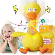 13" Talking Dancing Duck, Repeating What You Say Mimicking Recording Plush Baby Toy Musical English Song Singing Talking Glowing Animated