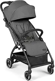 [Ickle Bubba] Aries Auto-Fold Stroller – Ultra-Lightweight (6.1kg), Compact One-Touch Fold, Multi-Position Recline, Large Seat & Shopping Basket, UPF 50+ Sun Hood, Includes Rain Cover (Graphite Grey)