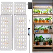 Aumtrly - Grow Lights for Seed Starter, Full Spectrum LED Light Panel for Indoor Plant Growing, Slim Grow Lamp with UL Adapter, 6/12/16H Timer, 3