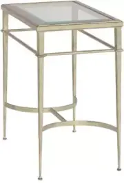 Side Table Woodbridge Madeleine Silver Leaf Antique Patina French Dimpled Glass