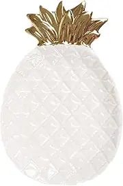 Holibanna Stylish Ceramic Jewelry Display Tray Pineapple Design Holds Earrings Necklaces Bracelets Rings Decorative Home Accessory