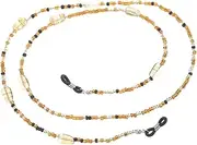 [DEARMAMY] 1pcs Beaded Eyeglass Chain Handcrafted Glasses Neck Cord for Secure Eyewear Retention Versatile Sunglass Lanyard Mask Holder Antislip Design Luxurious Finish Amber