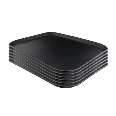 Clivia 6 Pack Fast Food Serving Tray Rectangular Non-Slip Restaurant Food Trays