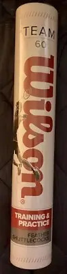 Wilson Training & Practice Feather Shuttlecocks 12 Pack Badminton Team 60
