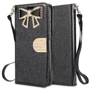 Samsung NOTE 10/10+Shiny Leather Sparkle Rhinestone Bling Flip Wallet Case