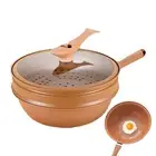 Iron Wok Small Wok Pan Steaming Cooking All In 1 Frying Wok Flat Bottom