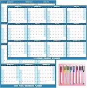 32" x 48" 2025 Wall Calendar Erasable, Wet & Dry Erase Large Laminated Annual Yearly Planner - 12 Month Horizontal/Vertical Calendar January to December for Easy Planning, Organizing