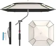 THBSHZMZR 8.5/8/7/6.5ft Square Fishing Umbrella Tilt Pole, Heavy Duty Wind Beach Umbrella, Height Adjustable, For Patio Beach Pool Backyard
