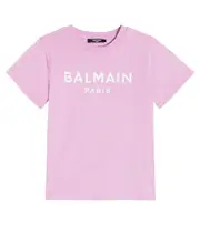 [Balmain Kids] Balmain Kids Logo cotton jersey T-shirt Y 12 purple