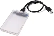 BRIGHTFUFU 1Pc USB Transparent Hard Disk Enclosure for SSD and Impact Resistant Case Supports Drives Uasp for Faster Data Transfer Up to Easy Tool Installation