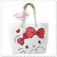 小花花日本精品♥ Hello Kitty 手提袋 手提包 肩背包 毛絨絨手提包 白色大臉42078807